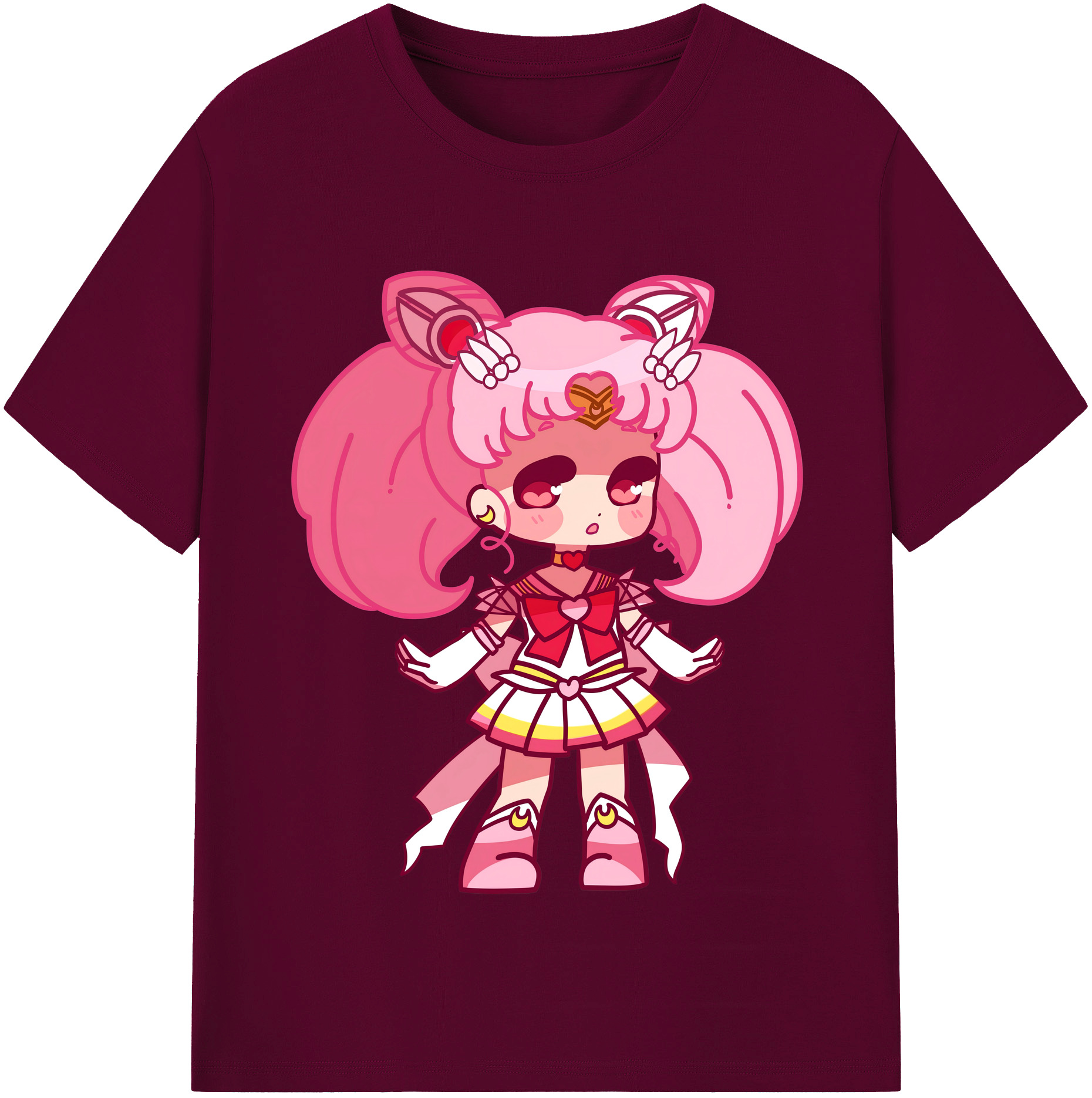 （画像用） 美少女戦士セーラームーン ちびうさ Sailor Moon Chibiusa Tsukino Usagi Small Lady Serenity レディースカジュアルプリントTシャツ（綿100％）